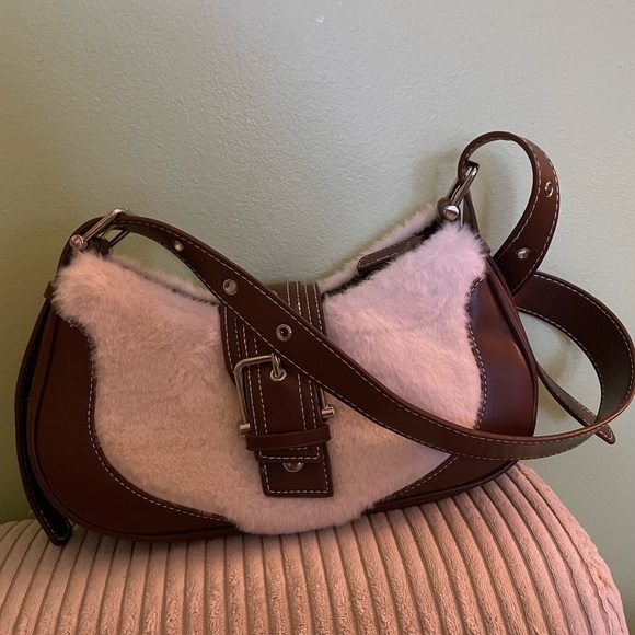 Handbags - Brand new real leather and faux fur bag